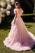 Prom Dresses 3D Floral Formal Prom Long Ruffle Ball Gown Blush