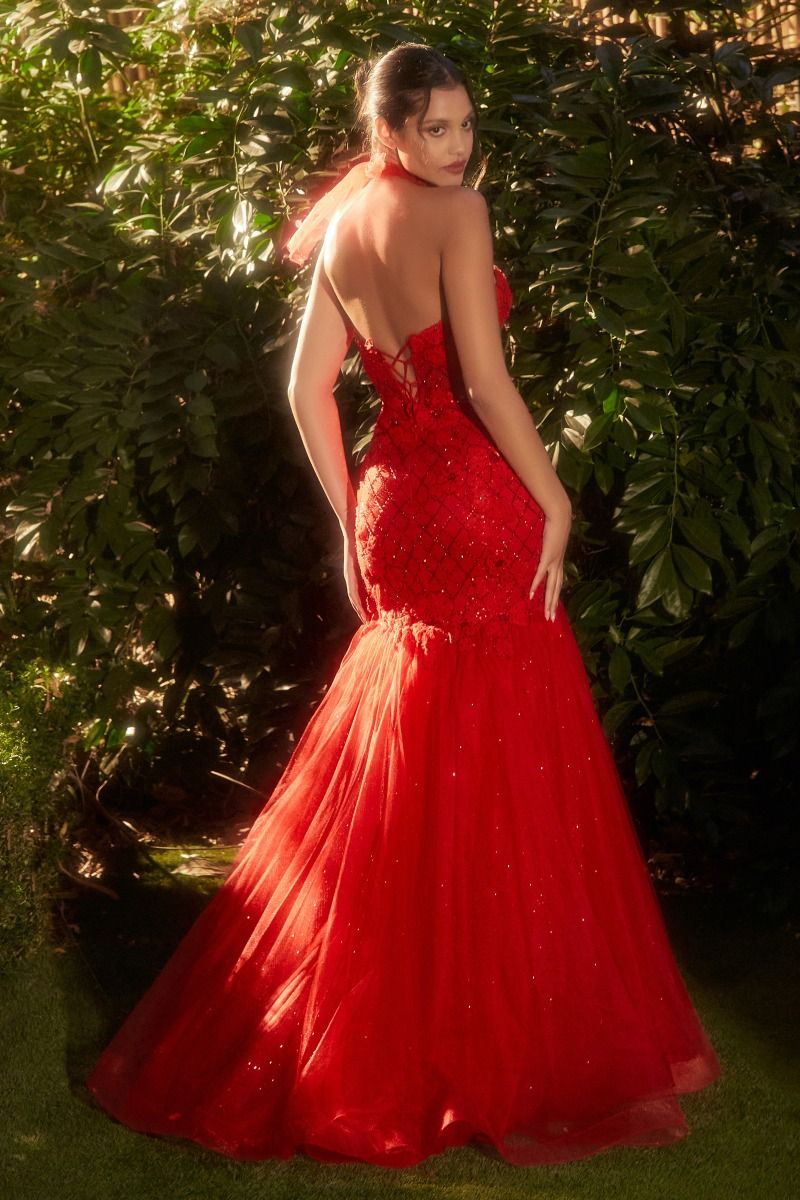 Prom Dresses Glitter Formal Prom Long Mermaid Dress Red