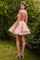Cocktail Dresses Short Sequin Cocktail A Line Dress Rose Gold