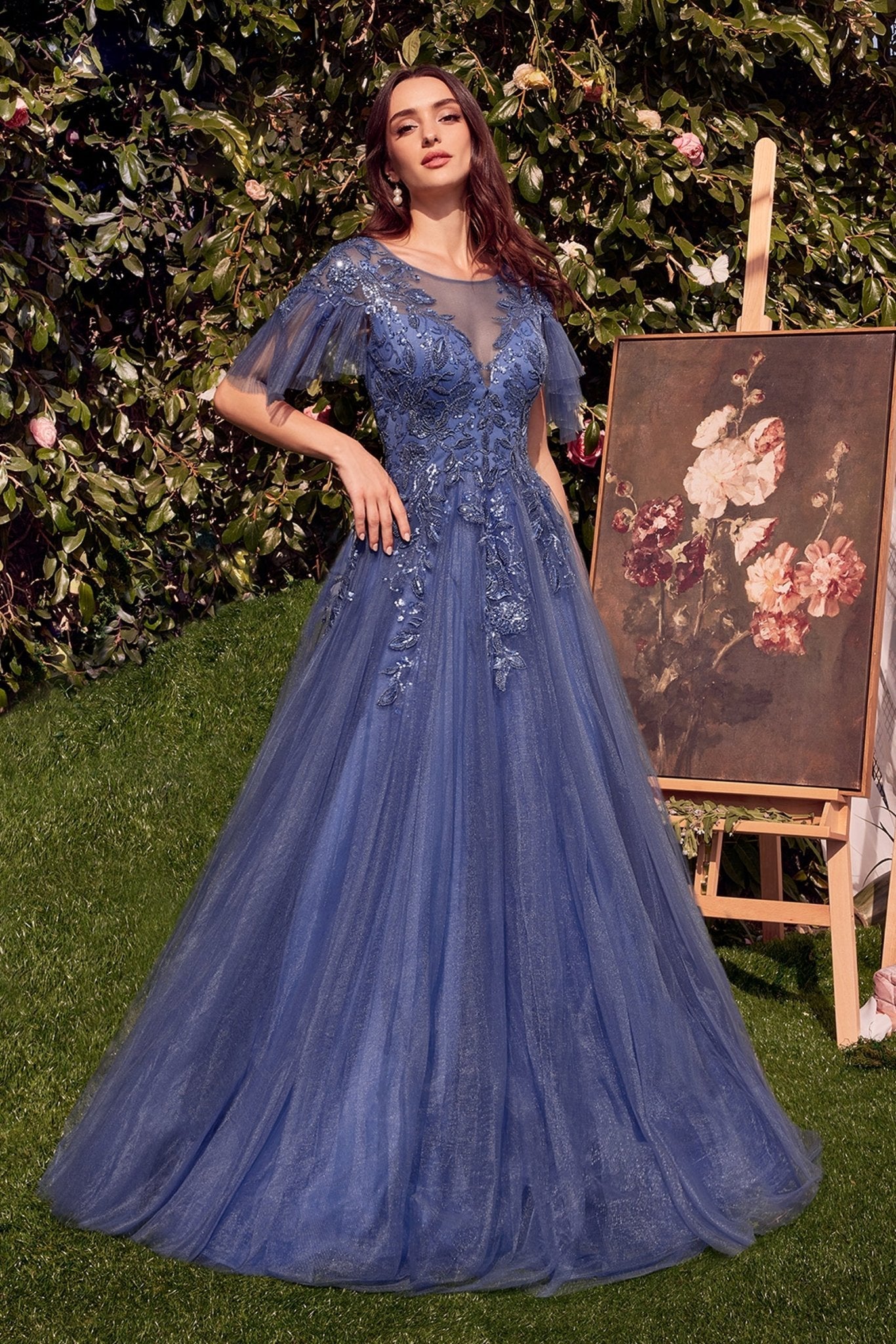 Andrea & Leo A1351 A Line Sequin Long Formal Prom Dress