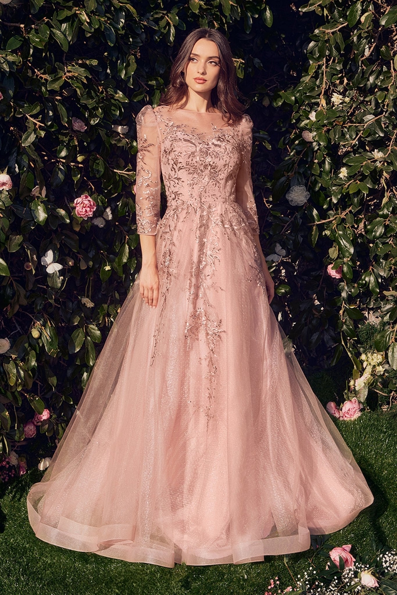 Andrea & Leo A1352 Long Formal Glitter A Line Prom Dress Andrea & Leo A1352 Long Formal Glitter A Line Prom Dress