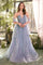 Prom Dresses Long Fitted Ombre Beaded Formal Prom Dress Paris Blue