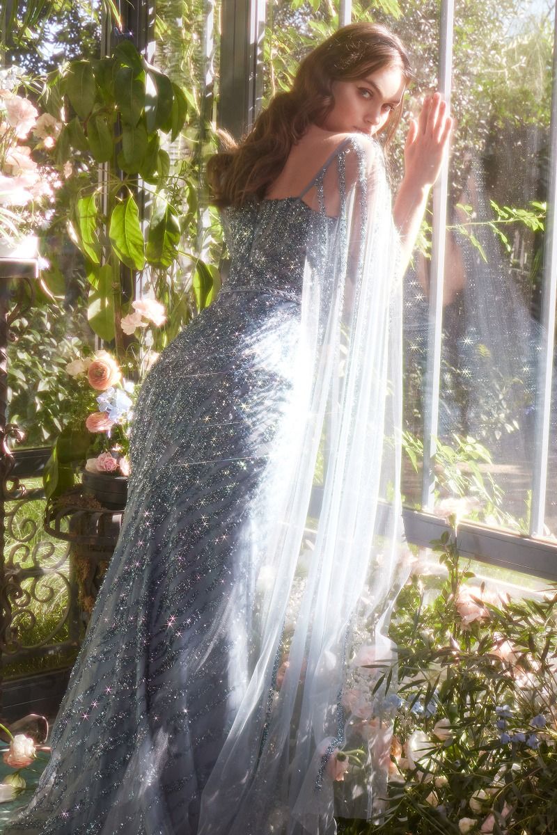 Andrea & Leo A1370 Long Fitted Slit Beaded Formal Prom Dress
