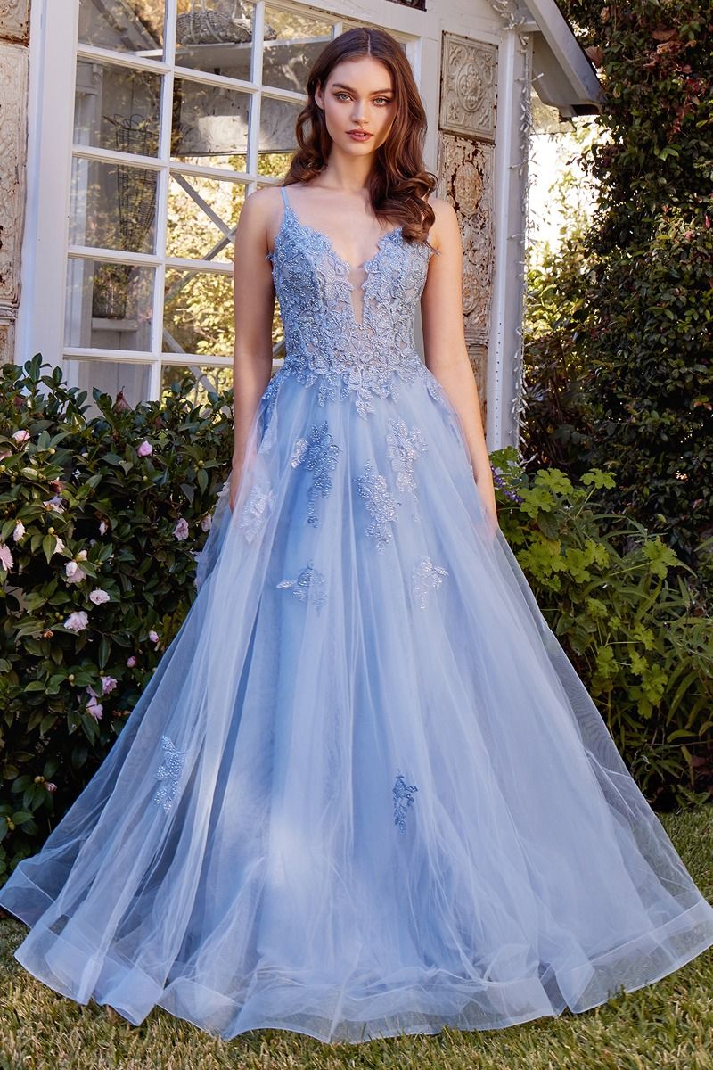 Andrea & Leo A1417 Long Formal A Line Lace Prom Dress