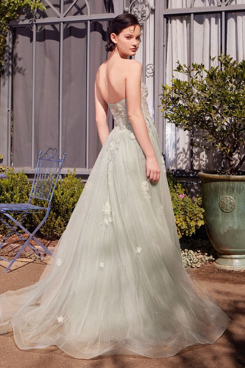 Prom Dresses Long Floral Ball Gown Formal Prom Dress Sage