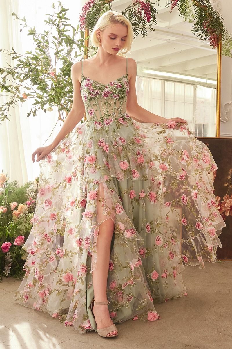 Andrea & Leo A1420 Long Floral Printed A Line Formal Prom Dress The Dress Outlet Andrea & Leo A1420 Long Floral Printed A Line Formal Prom Dress The Dress Outlet