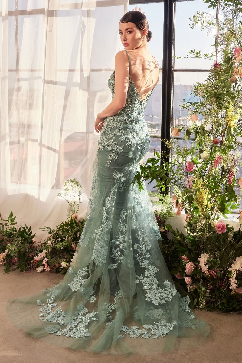 Ball Gown Mint Green Mermaid Dress Long Formal Dress MA101 By Andrea And  Leo Smoky Blue