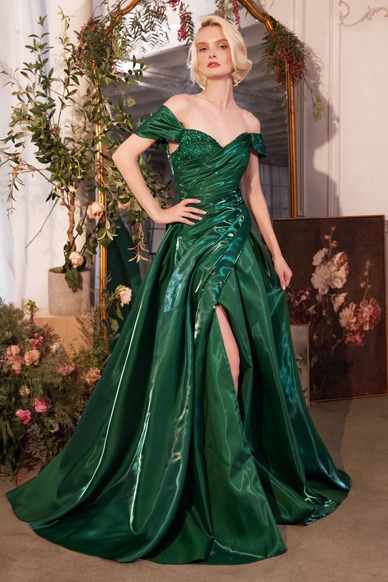 Ladies Dresses Green Silk Pleated Dress Andrea Leo A1424 Long Pleated Ball Gown Slit Formal Prom Ladies Dresses Green Silk Pleated Dress Andrea Leo A1424 Long Pleated Ball Gown Slit Formal Prom