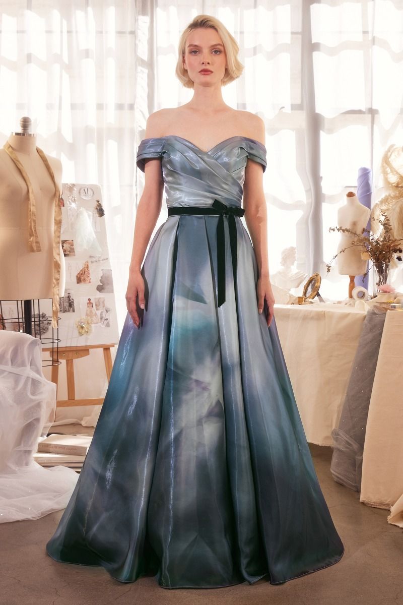 Andrea & Leo A1431 Long Formal Ball Gown Printed Prom Dress