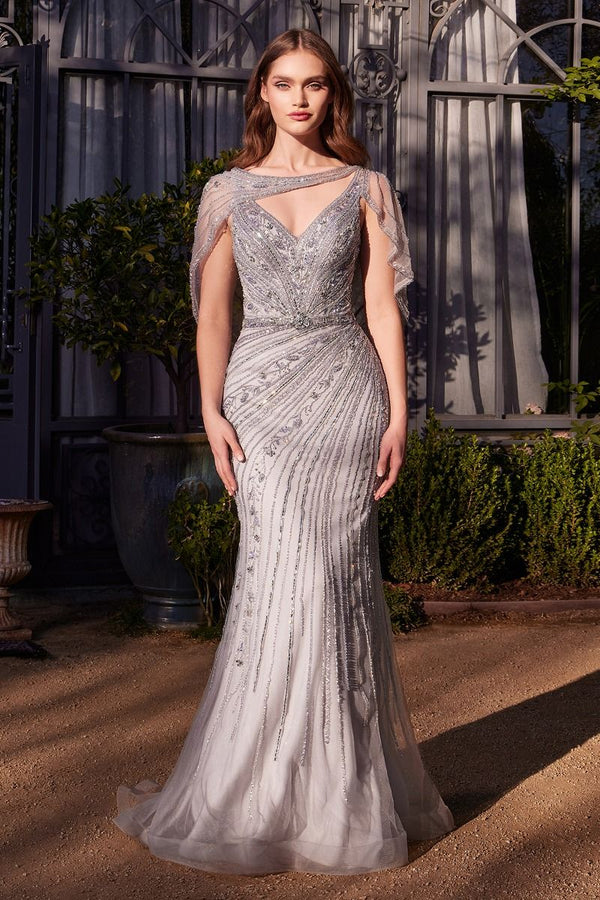 Andrea & Leo A1443 Fitted Long Formal Beaded Prom Dress