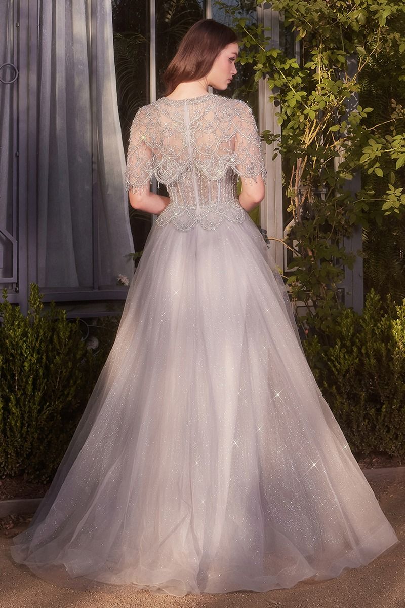 Andrea & Leo A1444 Formal Long Ball Gown Capelet Prom Dress The Dress Outlet Andrea & Leo A1444 Formal Long Ball Gown Capelet Prom Dress The Dress Outlet