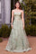 Prom Dresses Long Ball Gown Floral Lace Formal Prom Dress Sage