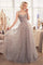 Prom Dresses A Line Corset Formal Long Prom Dress Silver