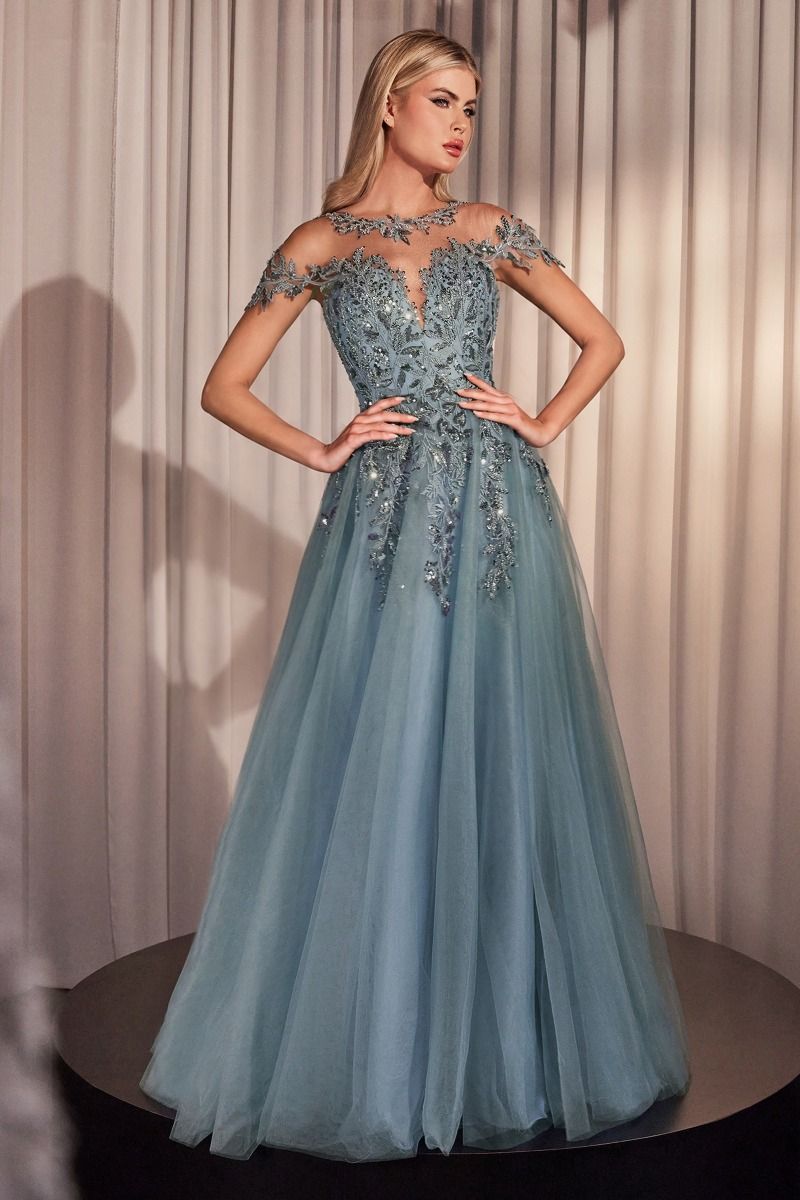 Elegant Illusion Ball Gown – The Dress Outlet