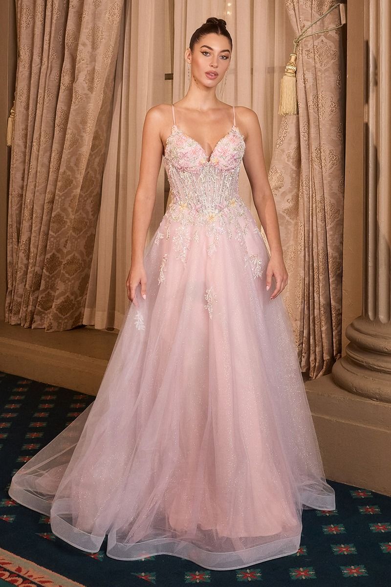 pink and white flower prom dress Flower Fairy White Fuchsia Multi-Colors Floral Prom Dresses PSK561 US12 / As Picture