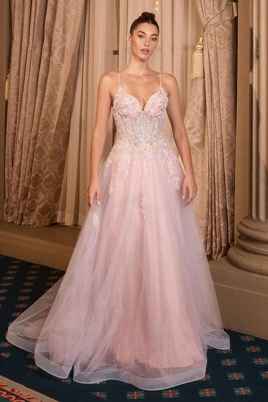 Andrea & Leo A1477 Long Formal Floral Printed Prom Dress