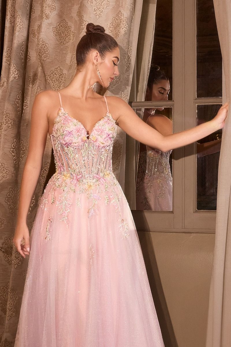 Andrea & Leo A1477 Long Formal Floral Printed Prom Dress