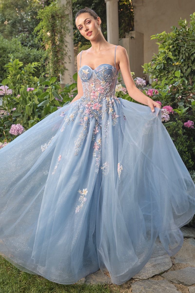 Prom Dresses Long Formal Corset Prom Dress Blue
