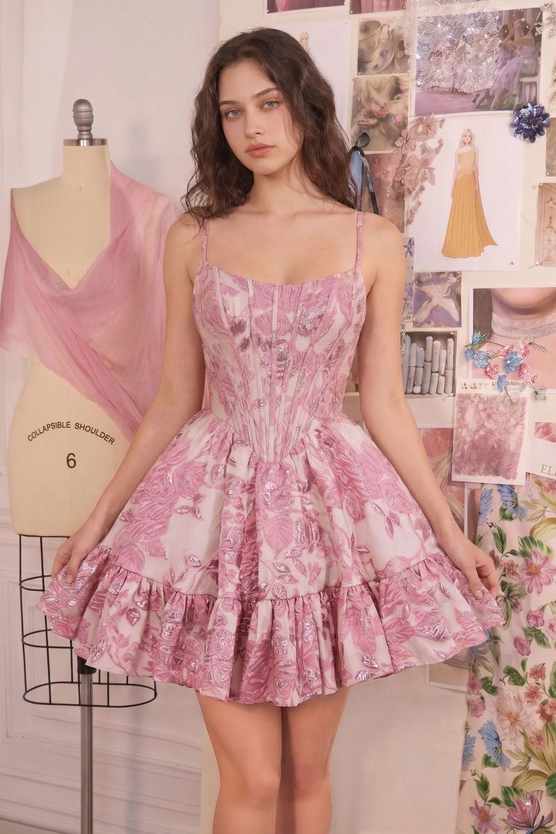 Square Mini Lace Cocktail Fit & Flare Andrea & Leo A1522