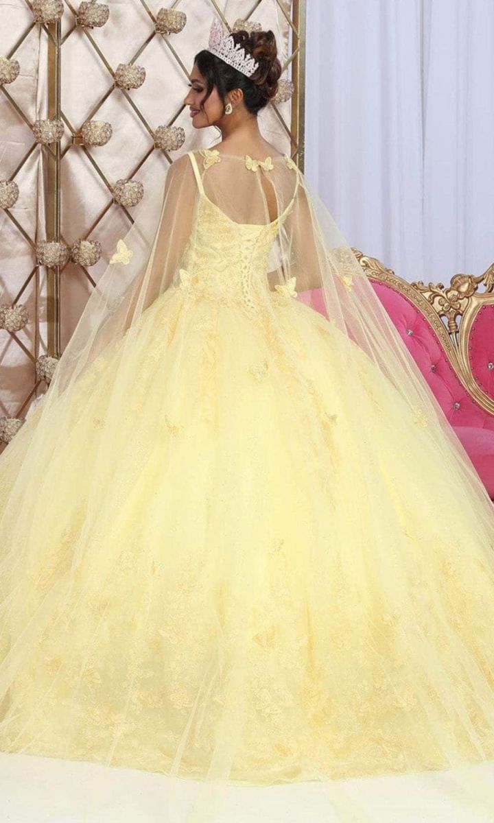 V-Neck Floor-Length Tulle Quinceañera Ball Gown May Queen LK226