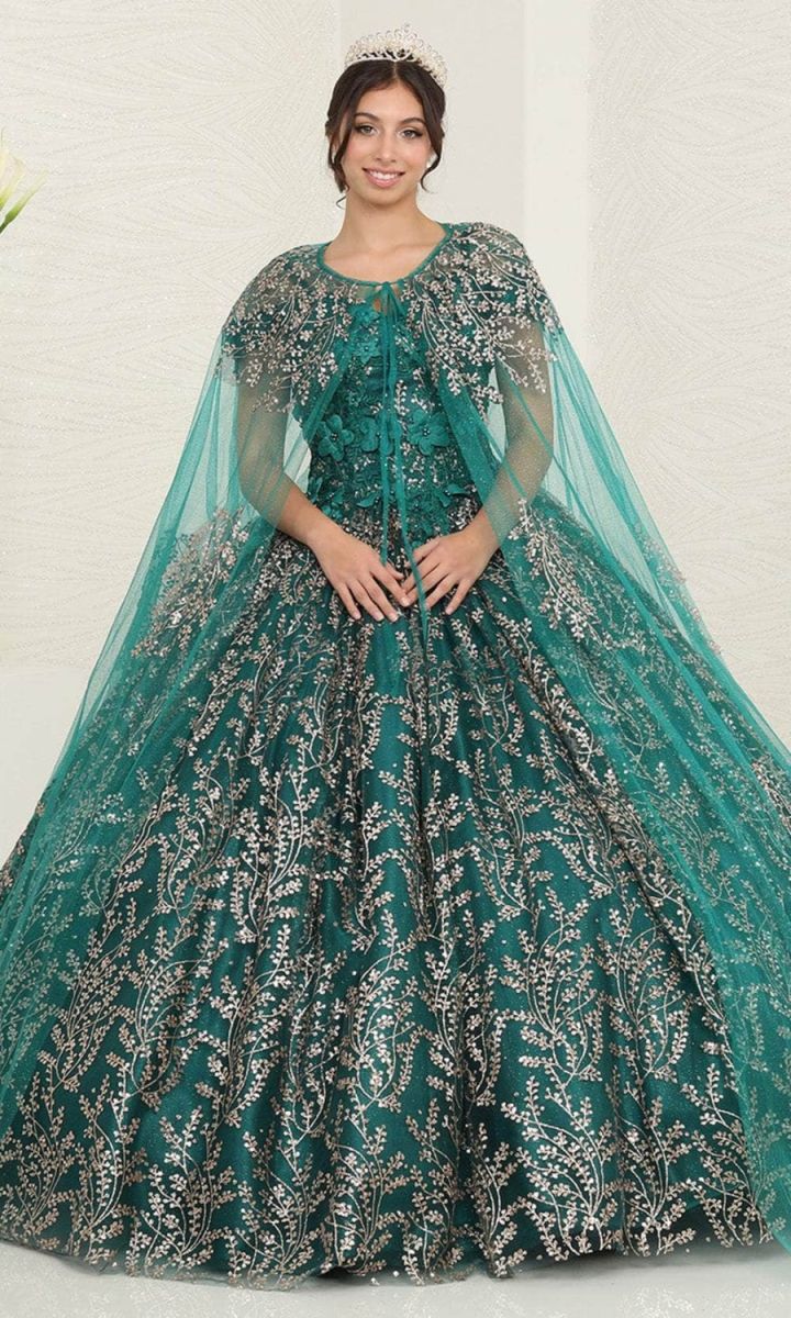 Illusion Floor-Length Tulle Quinceañera Ball Gown May Queen LK204