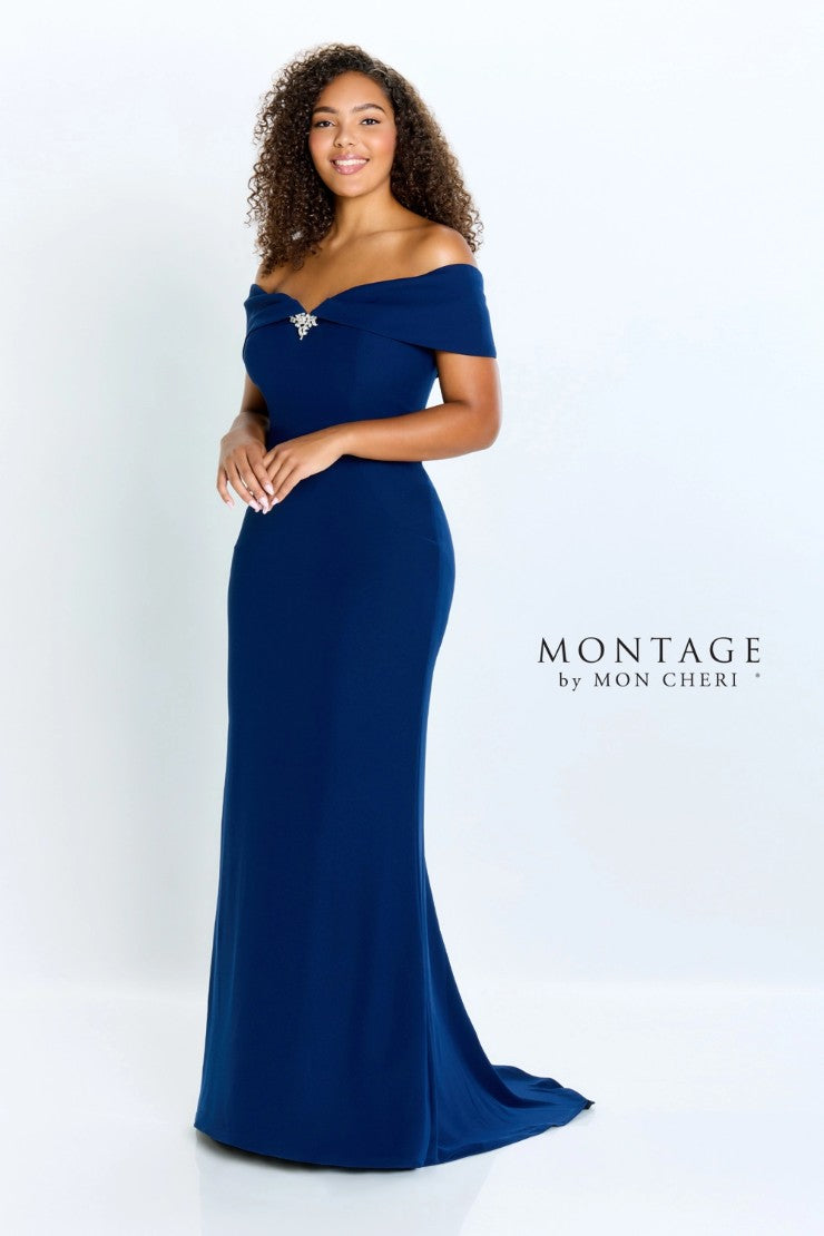 Montage 120905 Beaded Long Pleated Formal Dress