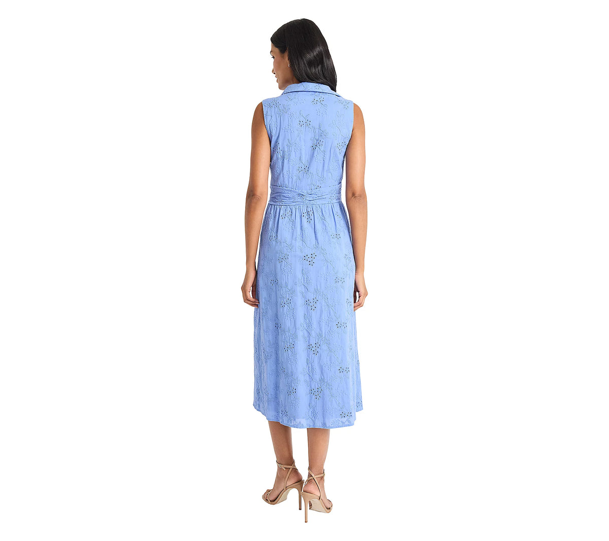 Mock Neck Short sleeve Dress in Blue Maggy London G6447M