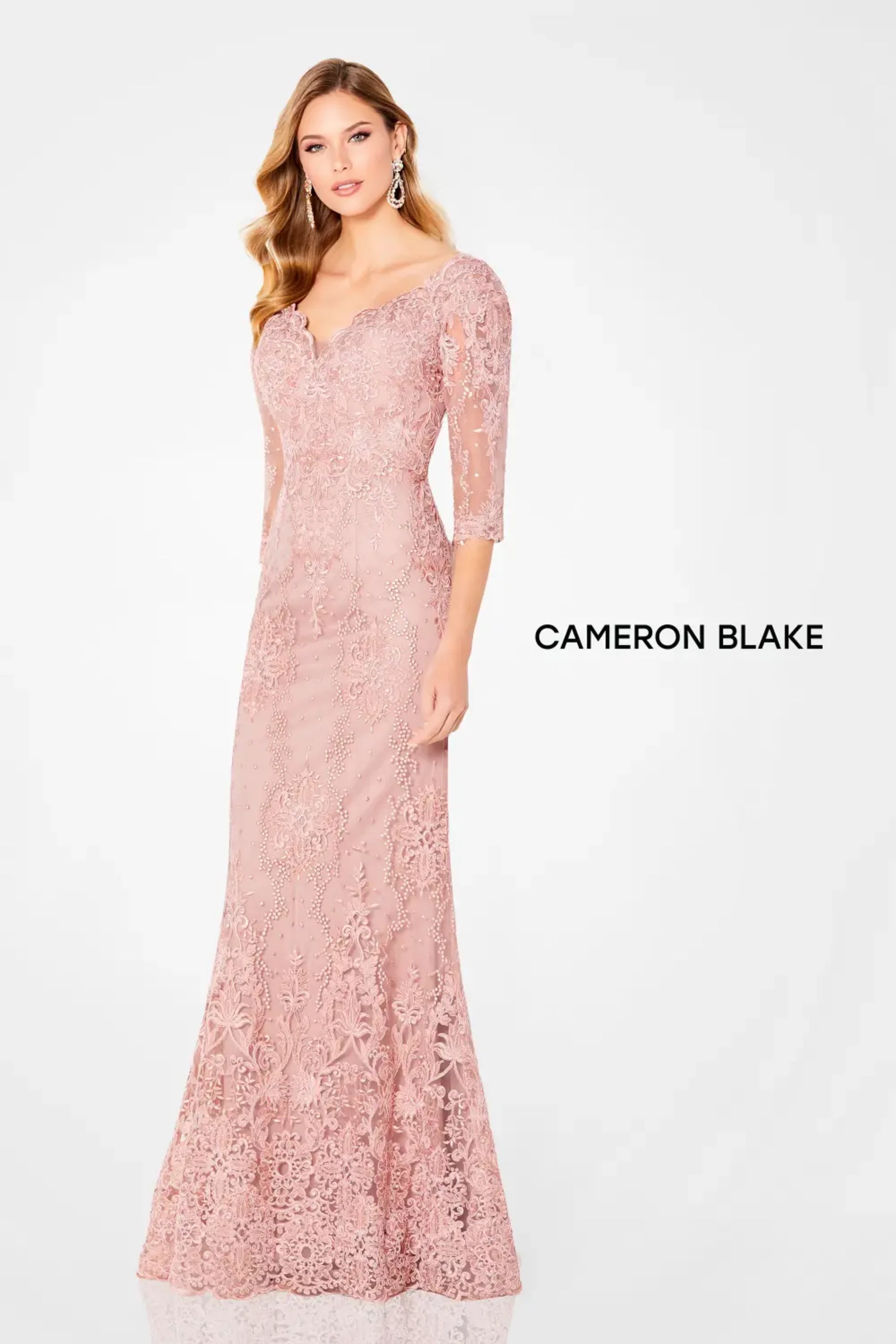 Cameron Blake 220631 Lace Mermaid Mother of the Bride Long Formal Dress