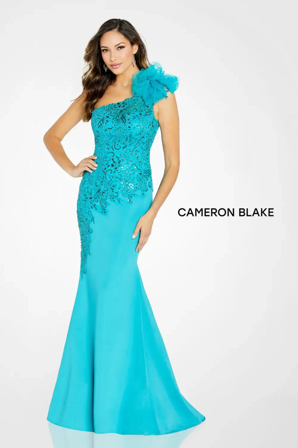 Cameron Blake CB132 Formal Long Beaded Sequin Evening Dress