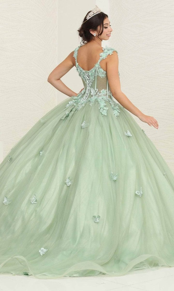 Scoop Floor-Length Tulle Quinceañera Ball Gown May Queen LK242