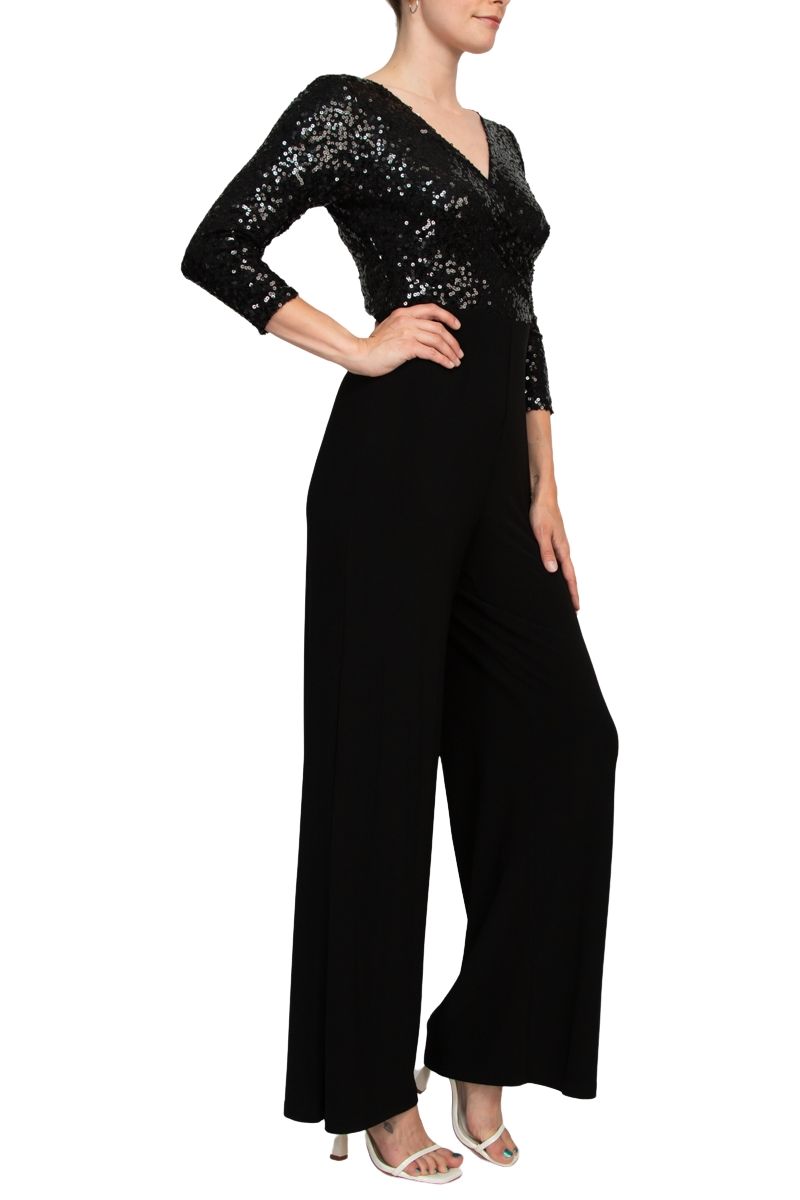 Adrianna Papell AD5E210877 Long Sequin Formal Mother of the Bride Jumpsuit