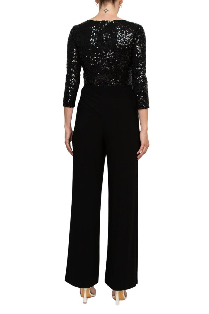 Jumpsuit Long Sequin Mother of the Bride Jumpsuit BLACK
