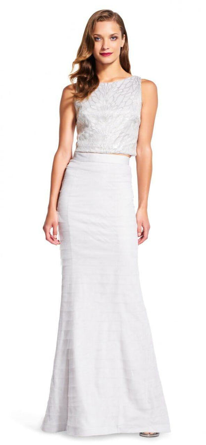 Adrianna Papell Long Formal Two Piece Evening Dress - The Dress Outlet Adrianna Papell