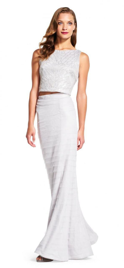 Adrianna Papell Long Formal Two Piece Evening Dress - The Dress Outlet Adrianna Papell