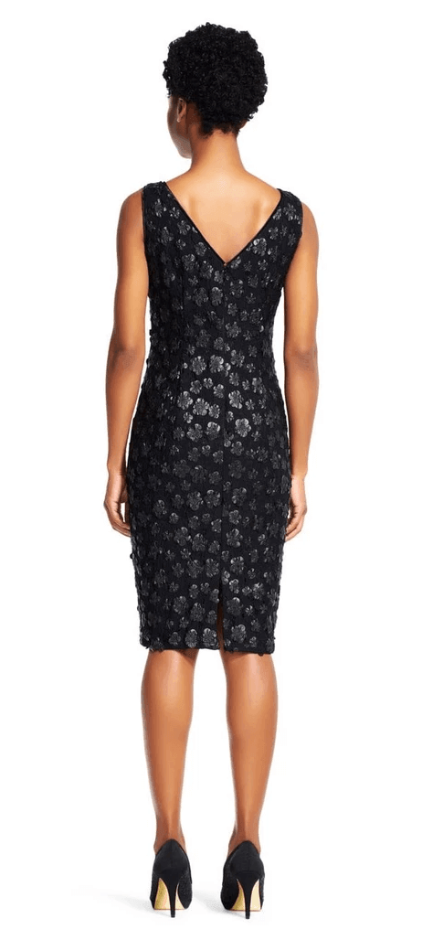 Black Adrianna Papell AP1E200023 Short Sleeveless Cocktail Party Dress ...