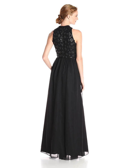Adrianna Papell Long Formal Halter Evening Gown - The Dress Outlet Adrianna Papell
