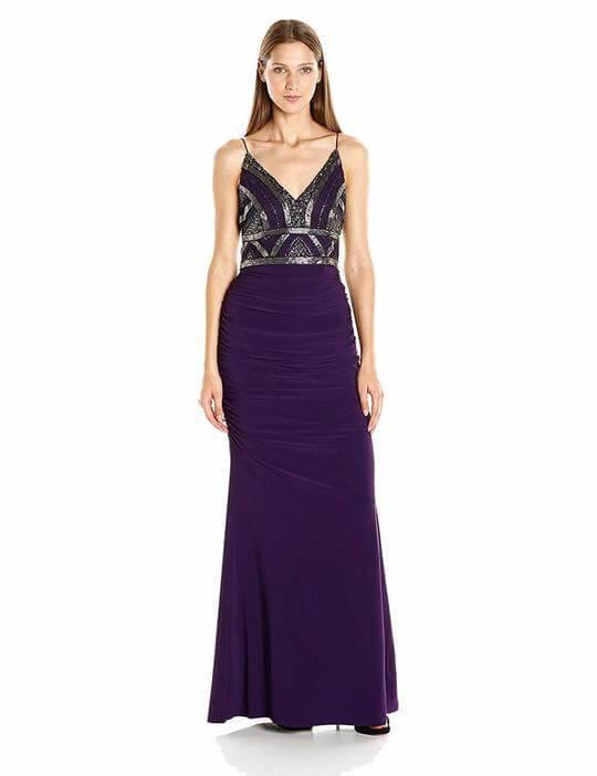 Adrianna Papell Long Formal Spaghetti Strap Prom Dress - The Dress Outlet Adrianna Papell