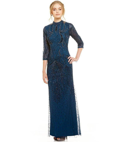Adrianna Papell Long Formal 3/4 Sleeve Evening Dress - The Dress Outlet Adrianna Papell