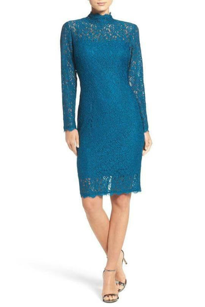 Adrianna Papell Short Long Sleeve Lace Petite Dress - The Dress Outlet Adrianna Papell