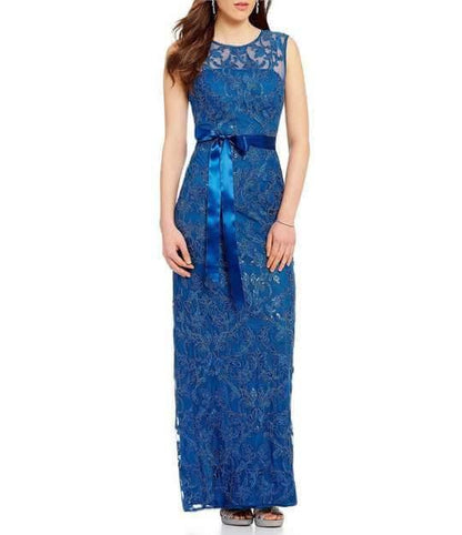 Adrianna Papell Long Formal Cap Sleeve Evening Dress - The Dress Outlet Adrianna Papell