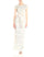 Adrianna Papell Long Crew Neck Short Sleeve Formal Lace Dress - The Dress Outlet Adrianna Papell