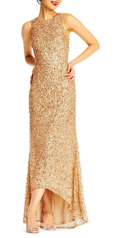 Adrianna Papell Crew Sleeveless Long Prom Dress - The Dress Outlet Adrianna Papell