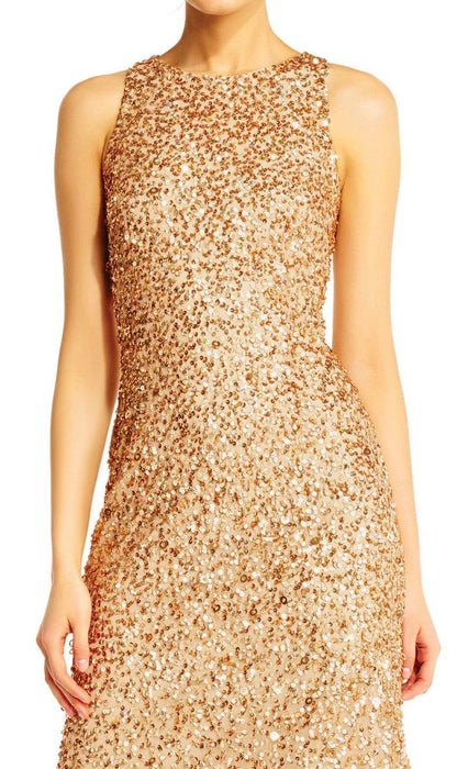 Adrianna Papell Crew Sleeveless Long Prom Dress - The Dress Outlet Adrianna Papell