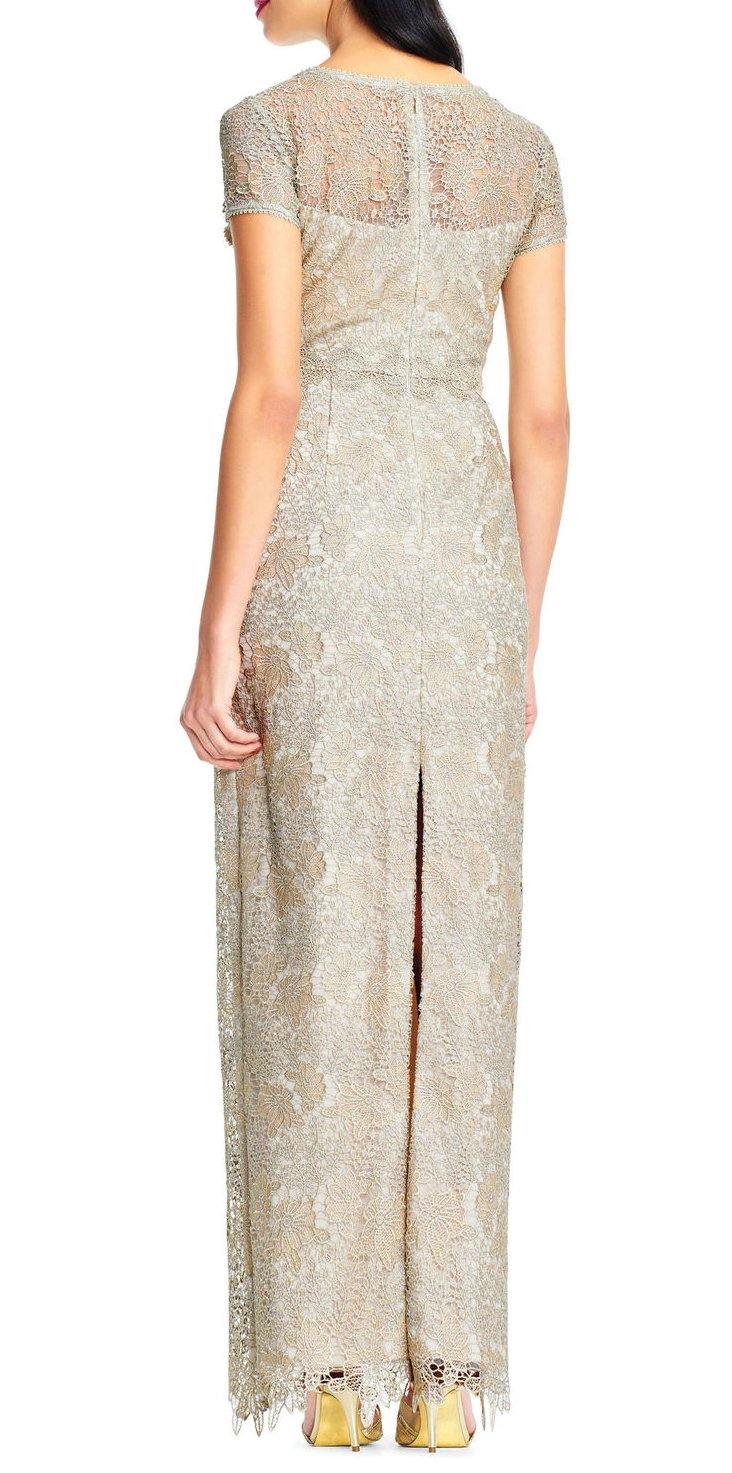 Adrianna Papell Metallic Lace Gown - Gold Adrianna Papell Metallic Lace Gown - Gold
