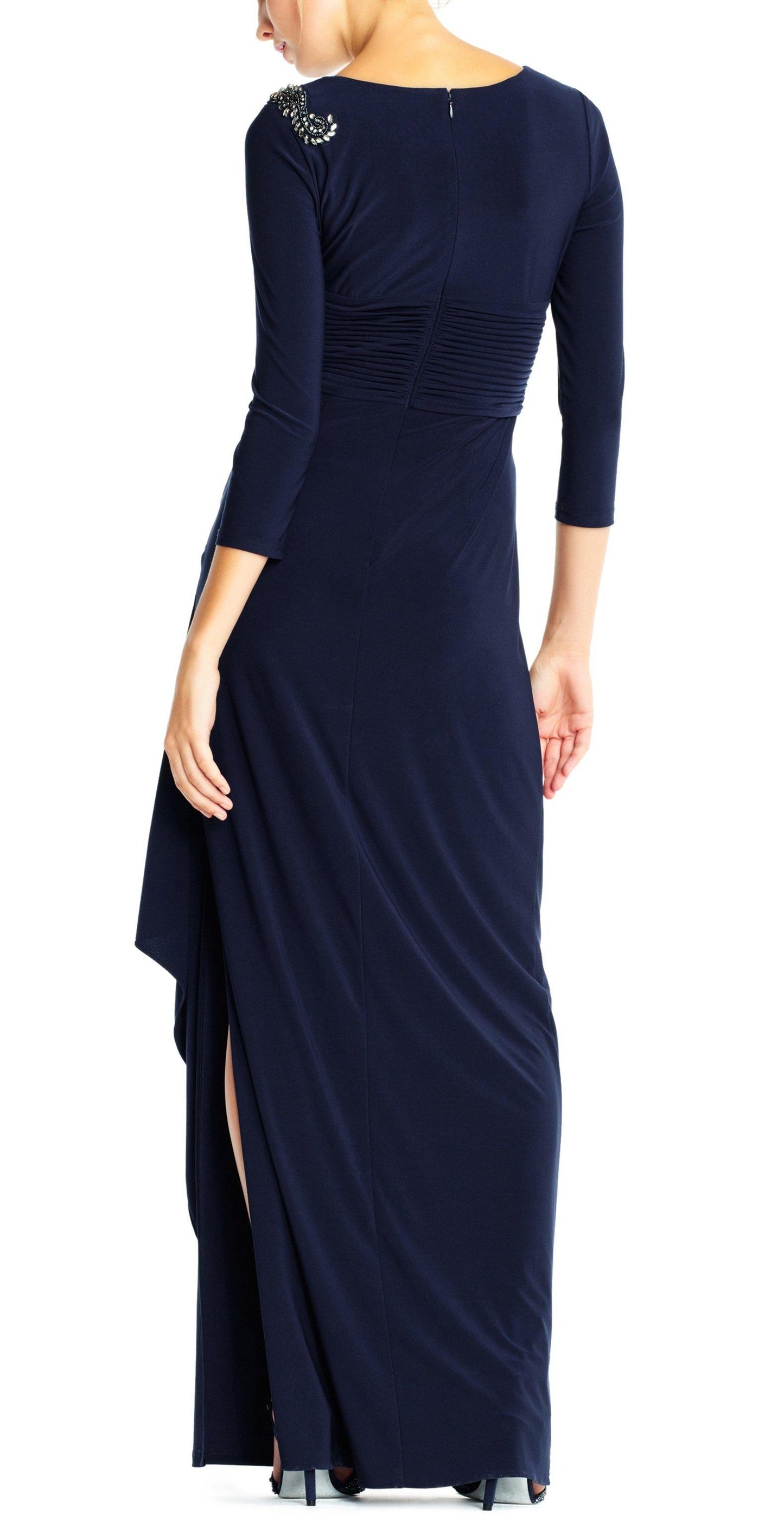 Adrianna Papell Long Sleeve Embellished Formal Dress - The Dress Outlet Adrianna Papell