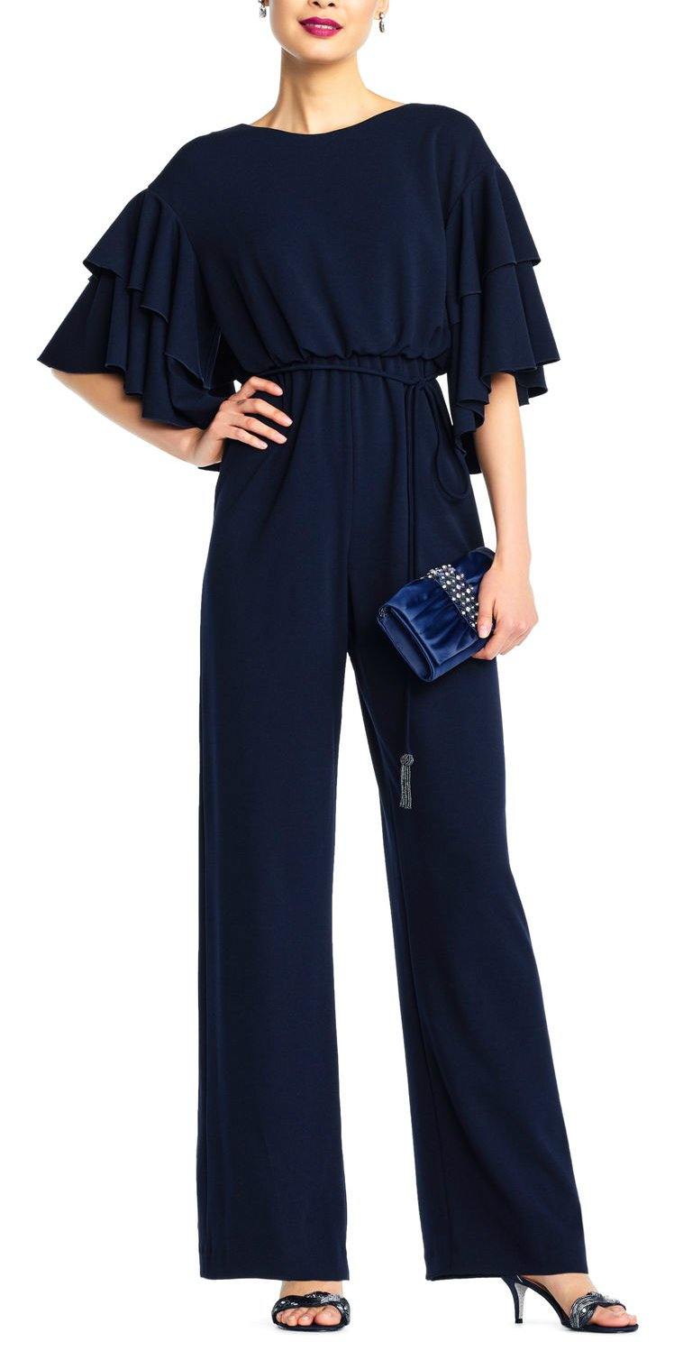 Adrianna Papell Scoop Neck Jumpsuit - The Dress Outlet Adrianna Papell