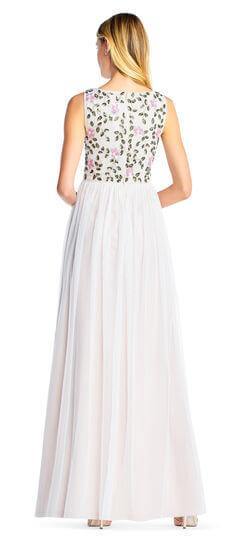 Adrianna Papel Long Formal Prom Dress Ivory Multi - The Dress Outlet Adrianna Papell