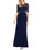 Adrianna Papell Short Sleeve Banded Mesh Long Dress - The Dress Outlet Adrianna Papell