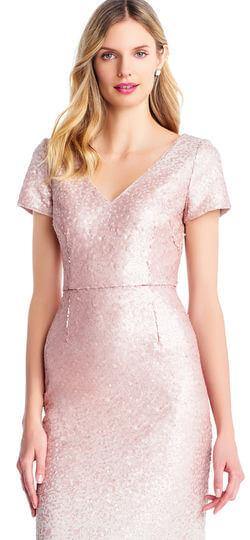 Adrianna Papell Long Formal Short Sleeve Dress - The Dress Outlet Adrianna Papell