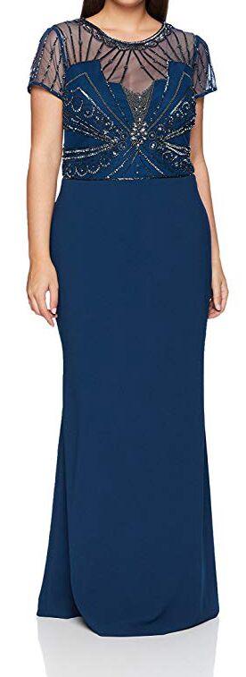Adrianna Papell Long Cap Sleeve Plus Size Formal Dress - The Dress Outlet Adrianna Papell